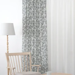 Louie Offwhite Gardiner med blad mönster