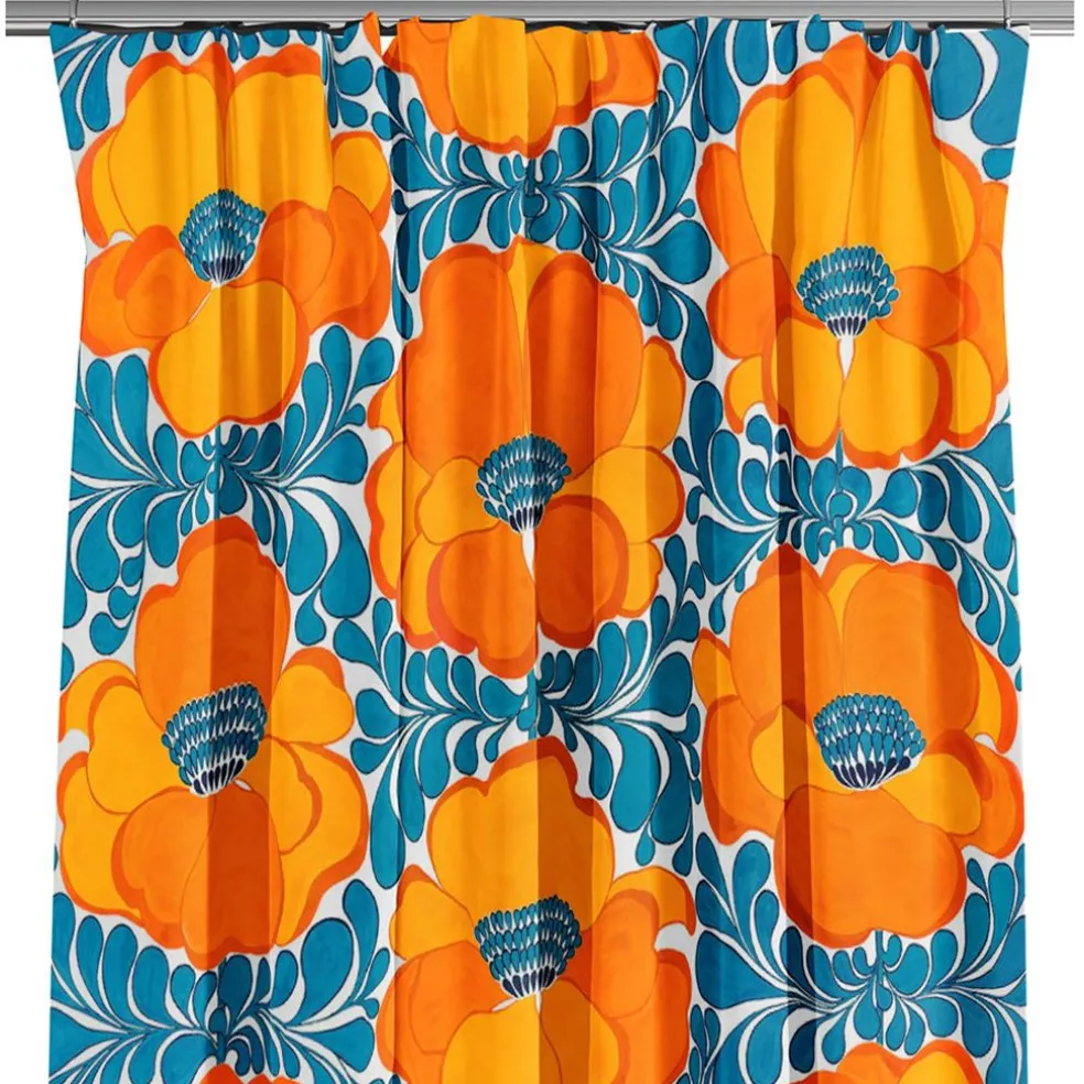 Love blå-orange gardiner