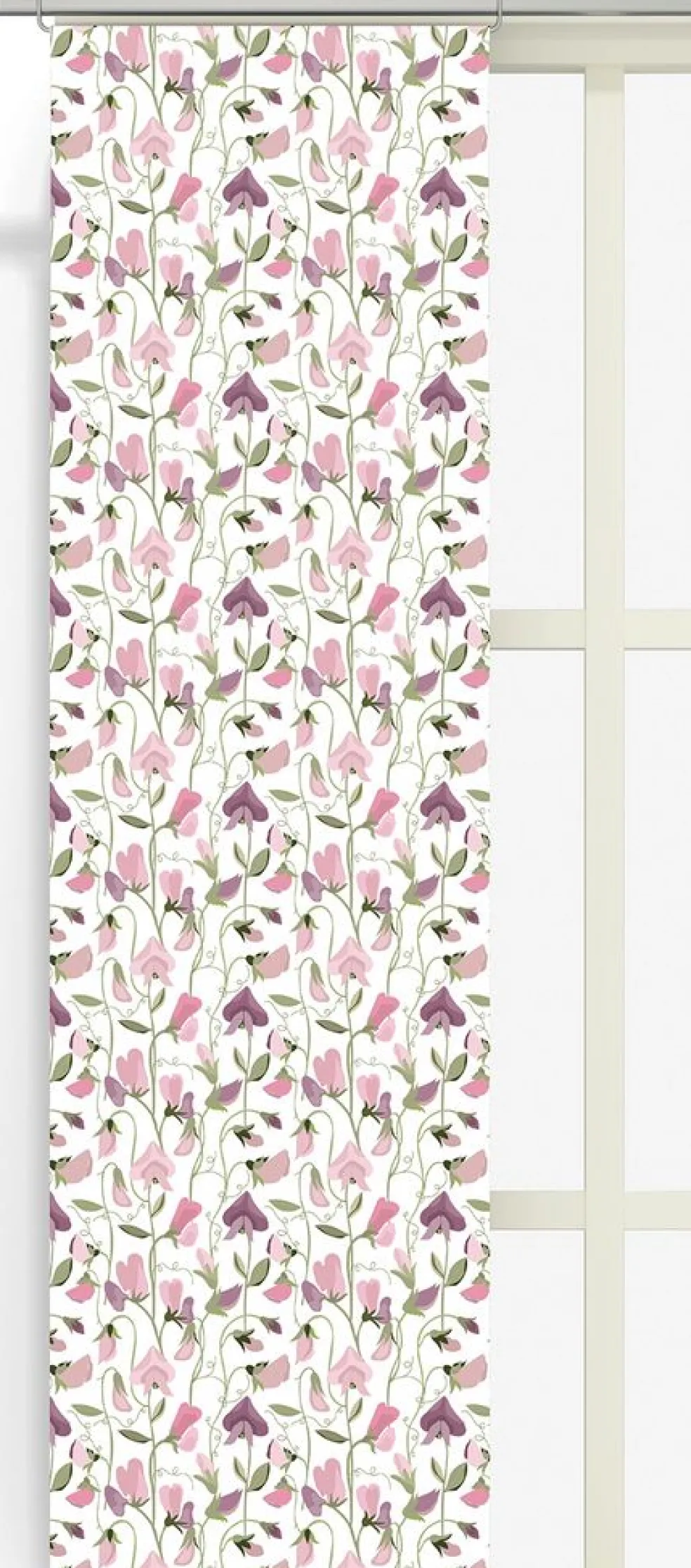 Luktärt rosa panelgardiner