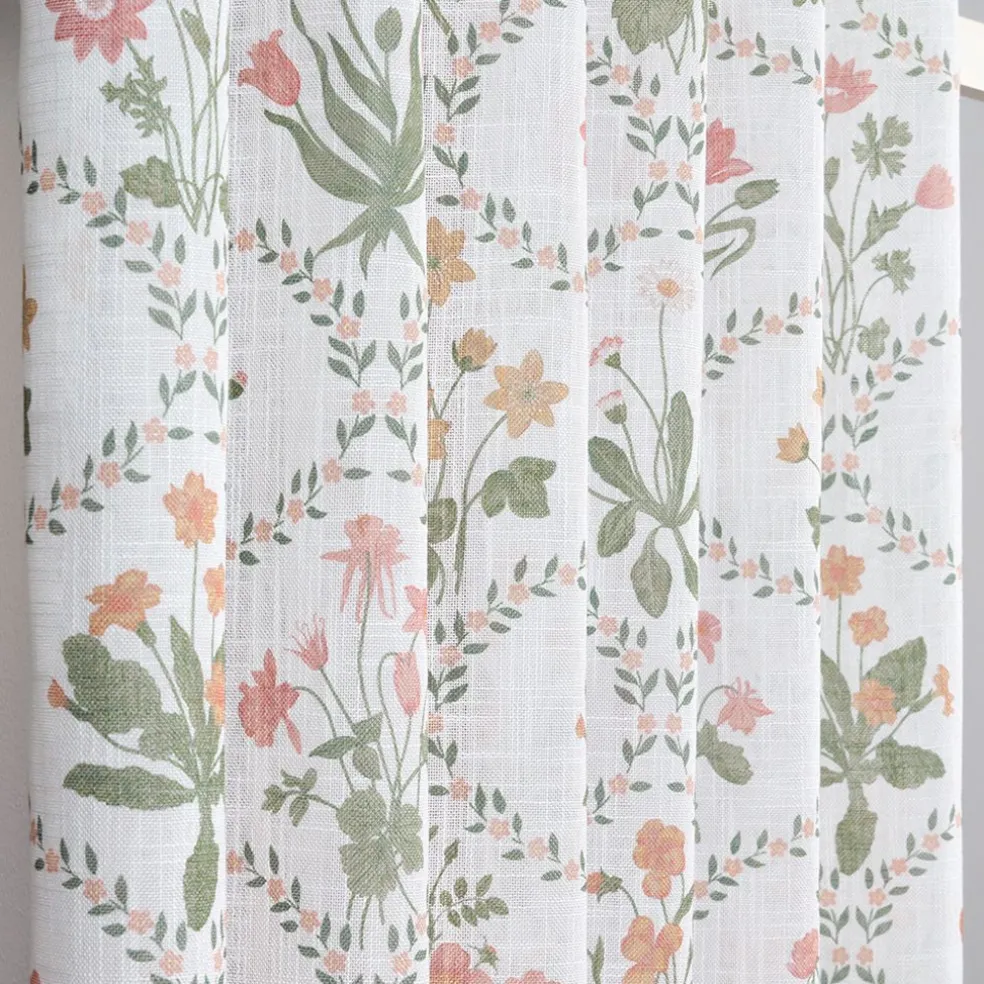 Mary multi gardiner - Blommiga gardiner i slub