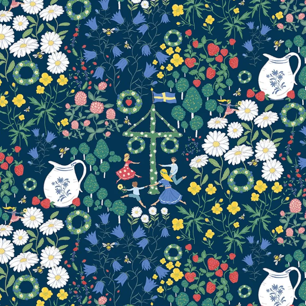 Midsommardans blå tygkasse