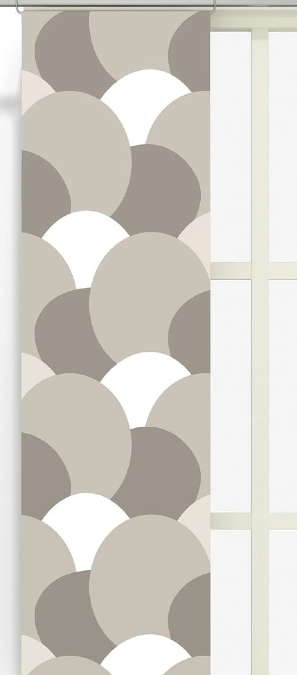 Månväven beige panelgardiner