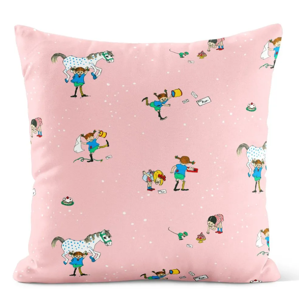 Pippi med vänner – Kuddfodral Rosa