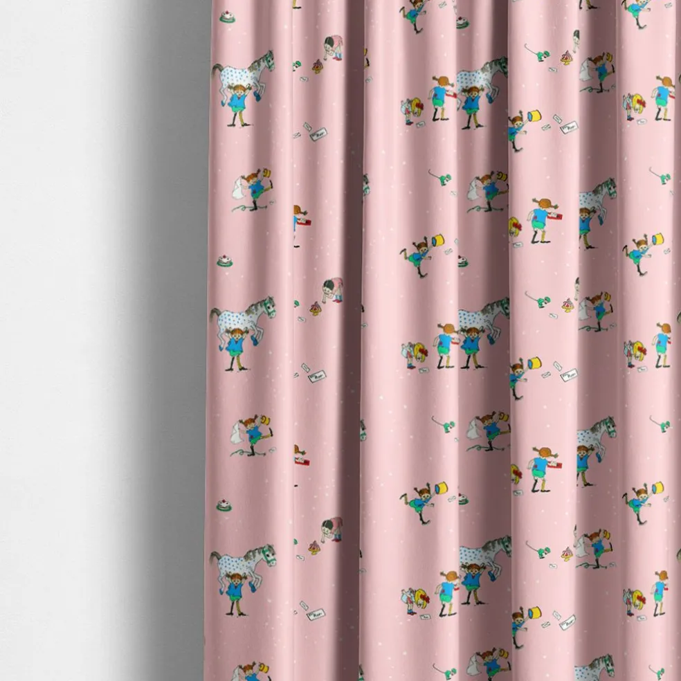 Pippi med vänner rosa tyg
