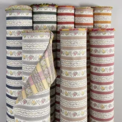 Portugal grön randigt stiltyg för möbelklädsel