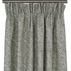 Ramas beige-mint gardiner med kvistar och blad