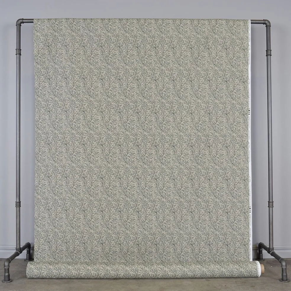 Ramas beige-mint tyg med kvistar och blad
