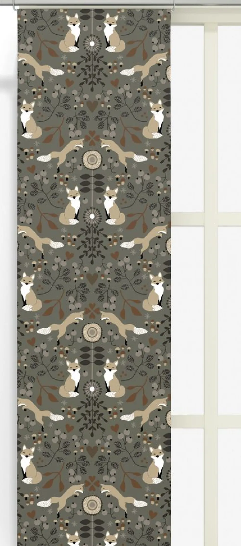 Rävstigen khaki panelgardiner