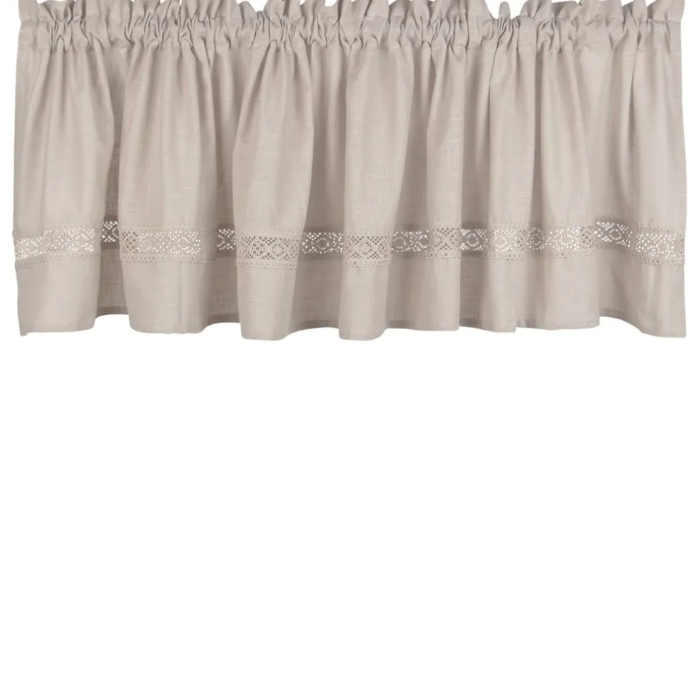 Sanna beige gardinkappa med spets