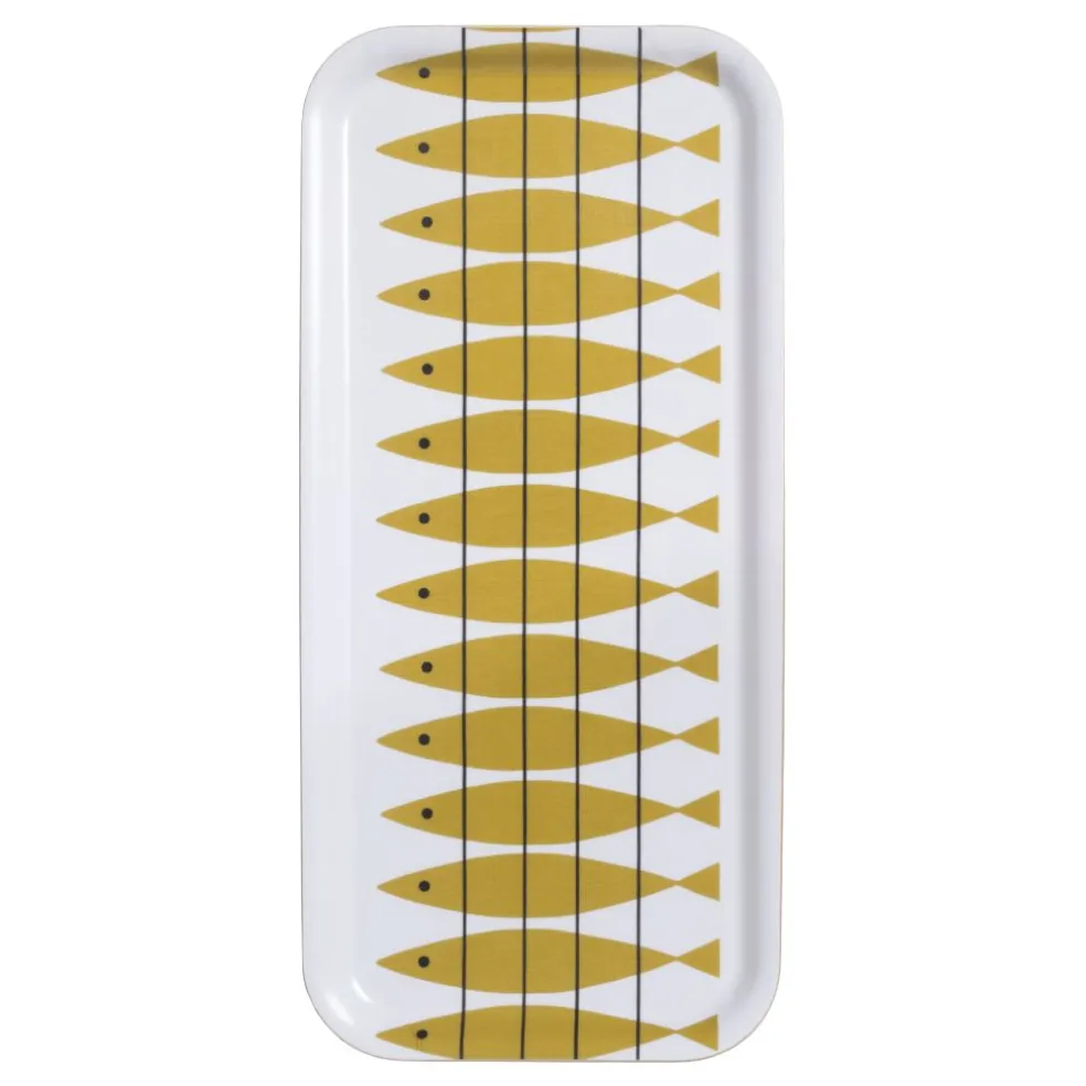 Sill bricka ockra 32x15 – klassisk svensk design av Marianne Nilsson