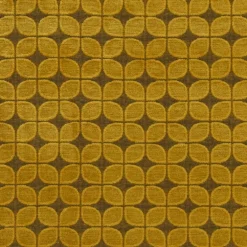 Soft retro leaf ochre möbeltyg
