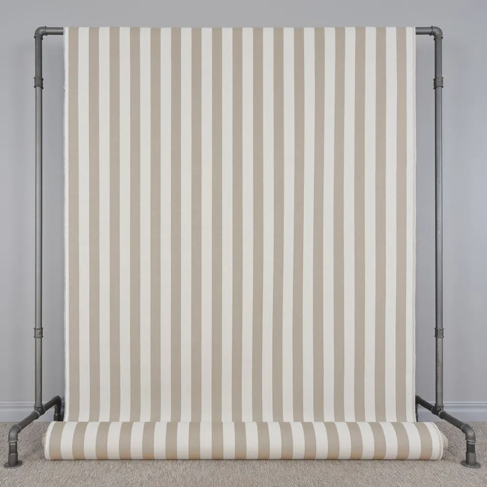 Straight Line outdoor beige randigt jacquardtyg