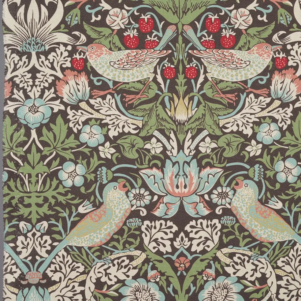 Strawberry bird grön-blå tyg