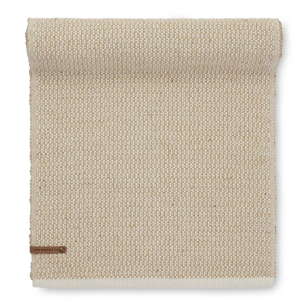 Stria beige-jute löpare 35x120 cm – Bomull & jute