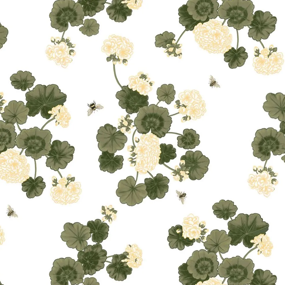 Textilvaxduk Astrid gul pelargoner