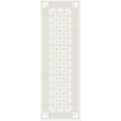 Åttebladsrose beige löpare 50x150 - Ekelunds Linneväveri