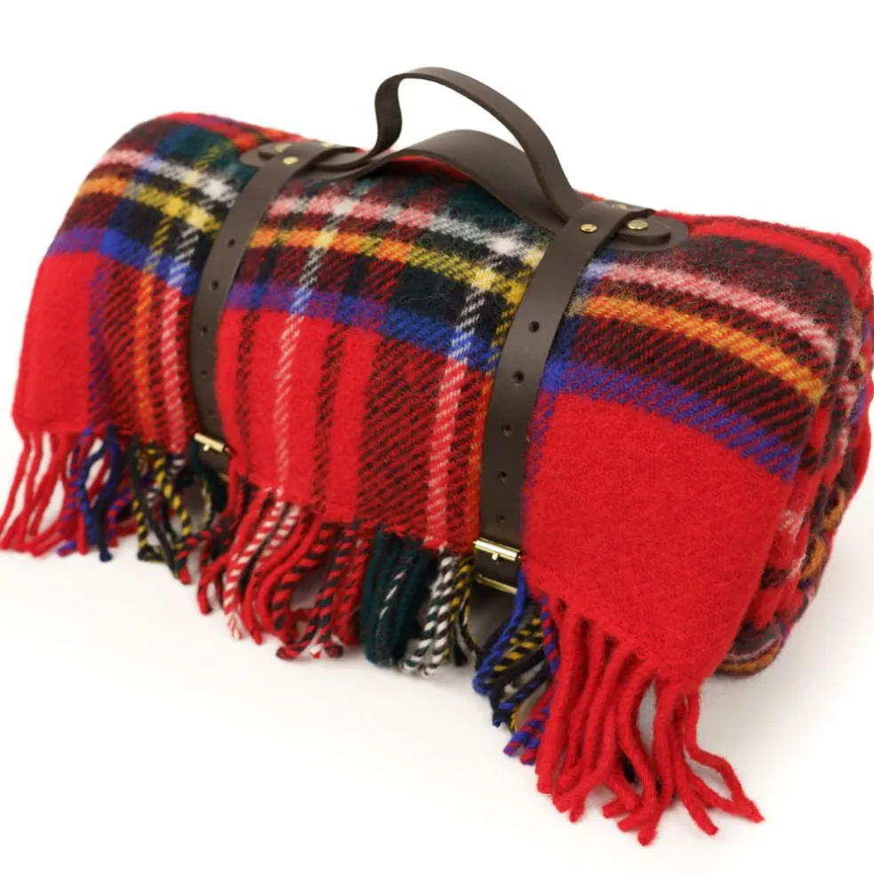 Tweedmill Picknickfilt Royal Stewart, Röd med Vattentät Baksida, 145 x 183 cm