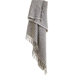 Ullpläd Houndstooth Charcoal, 100% Ull, 140x183 cm