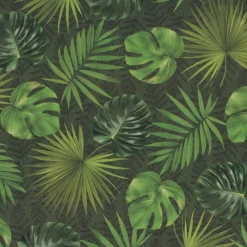 Uteväv botanic grönt tyg med bladmönster till utemöbler