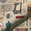 Vintage sewing atelier möbeltyg med vintage sybehör och symaskiner