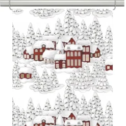 Vinterbyn röd panelgardin